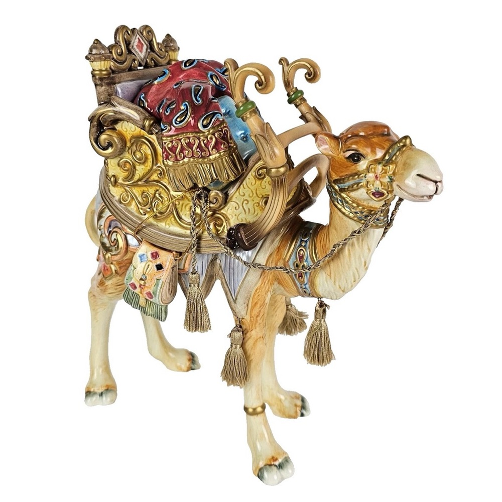 Fitz and Floyd Babylonian Camel Figurine with Red and Gold Details